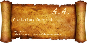 Asztalos Arnold névjegykártya